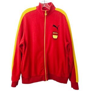Puma España Spain Jersey Zip‎ Up Jacket Red Yellow Men's Large